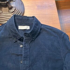 Everlane Navy Blue Button Up Corduroy Shirt, Men’s XS or S